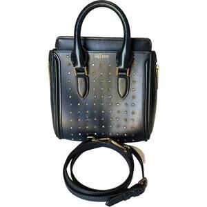 💎✨BEAUTIFUL✨💎 Authentic Alexander McQueen Black Leather Mini Crystal